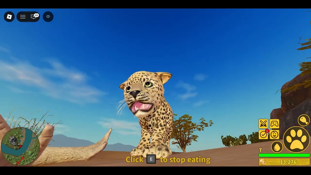 am play leopard on Roblox (savana life)