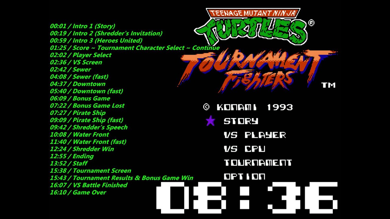 Nes Teenage Mutant Ninja Turtles - Tournament Fighters Soundtrack