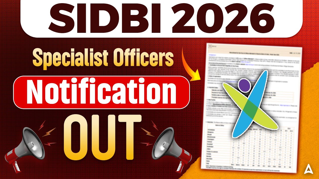SIDBI SO Recruitment 2026 Notification OUT | Specialist Officer 2026 Vacancy | Complete Details