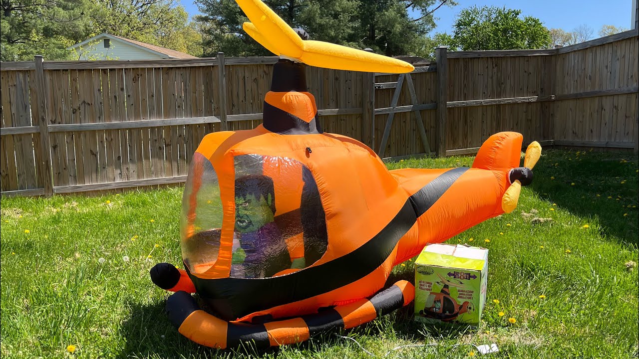 Gemmy 2010 8ft Long Halloween Inflatable Frankenstein ￼Helicopter