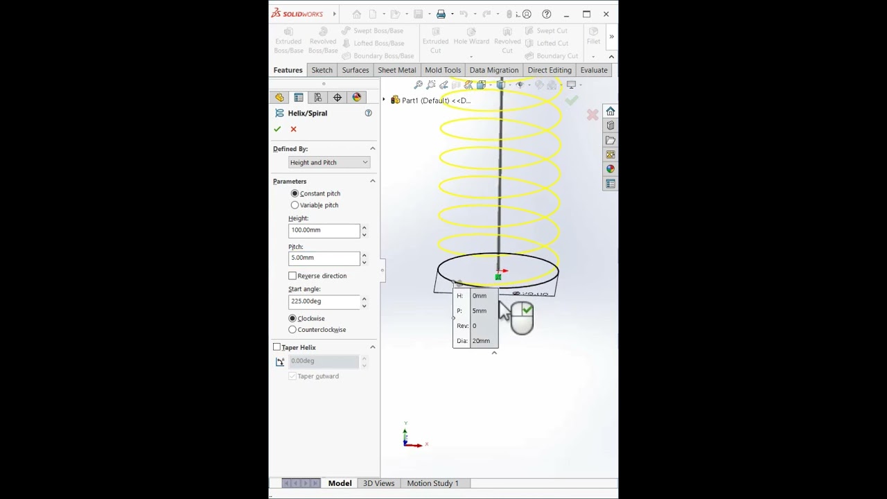 Sping | Helix | Sweep Boss | Swept Boss/Base | Solidworks Tutorial #tutorial #solidworks #spring