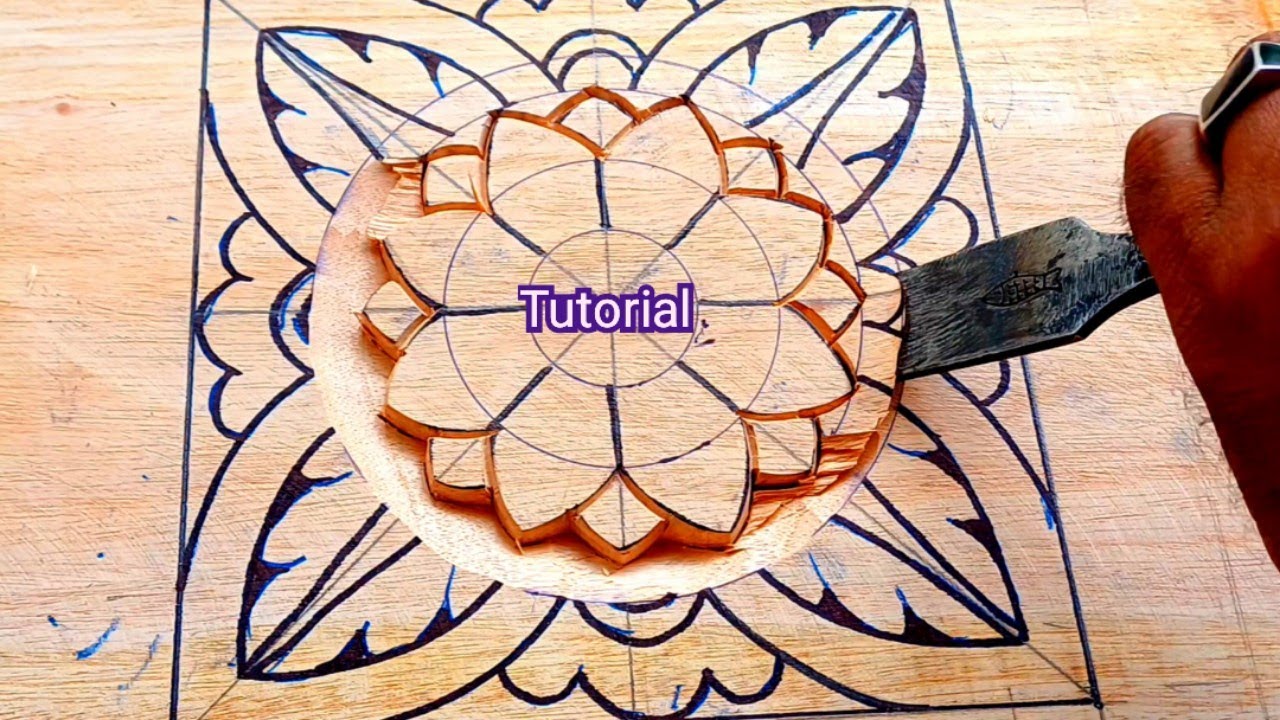Easy wood carving flower design || UP wood art