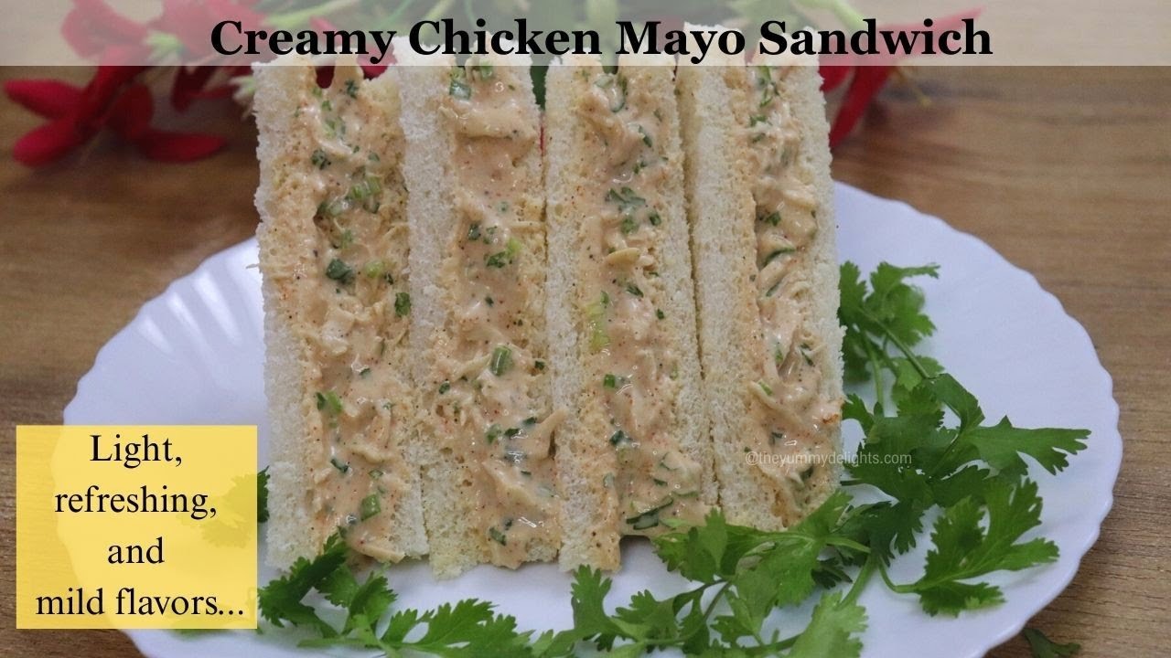 Creamy Chicken Mayo Sandwich | How To Make Chicken Sandwich | Chicken Mayonnaise Sandwich Recipe