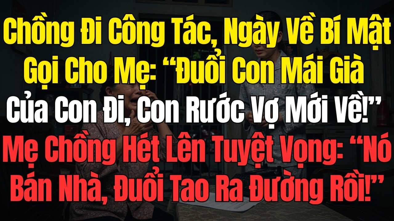 Chồng Đi Công Tác Gần Ngày Về Gọi Cho Mẹ: “Đuổi Mái Già Của Con Đi, Con Rước Vợ Mới Về!” Mẹ Chồng…