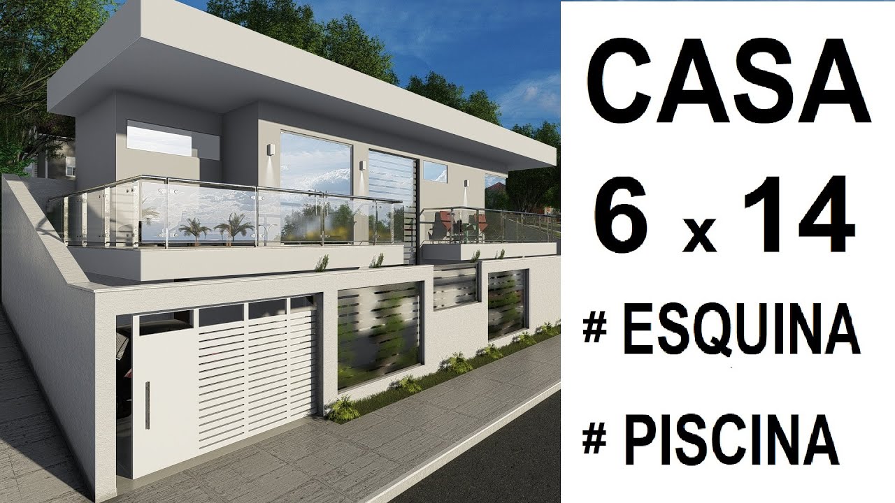 CASA DE ESQUINA DE 6 x 14 metros - COM PISCINA