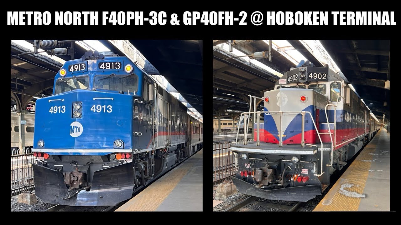 Classic EMD Diesel Trains at Hoboken: Metro North F40PH-3C & GP40FH-2 Locomotives
