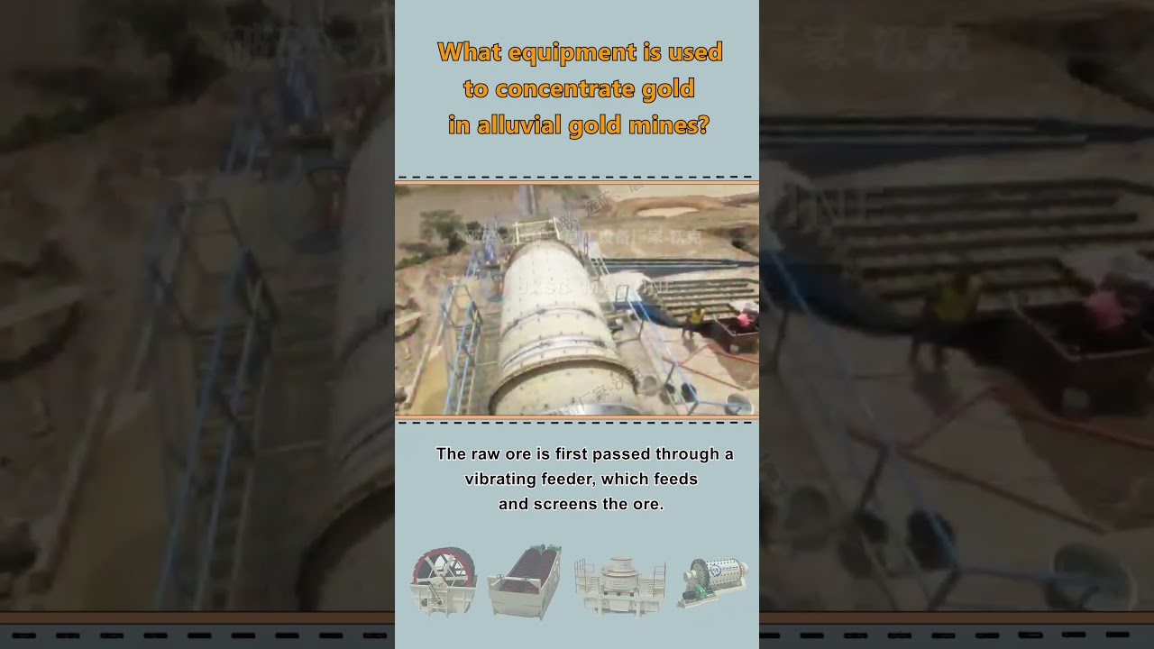 What equipment is used to concentrate gold in alluvial gold mines in Ghana?