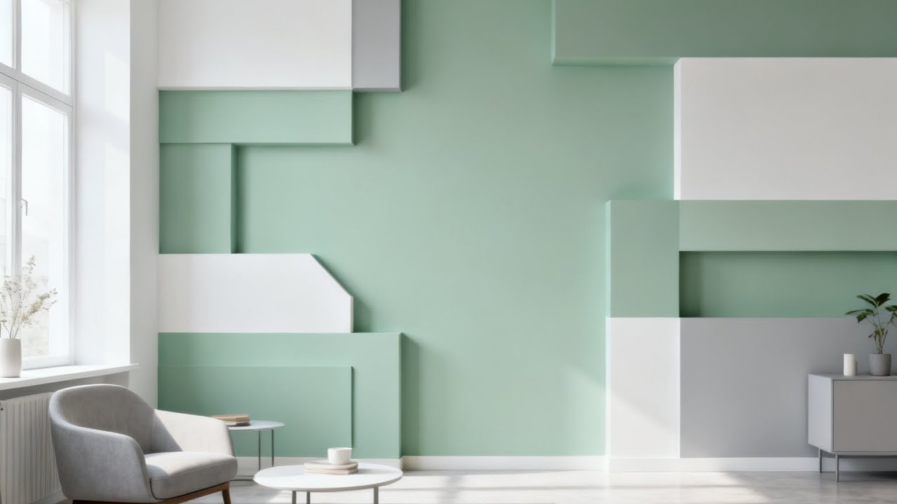 desain cat tembok warna sage minimalis dan kode | minimalist sage color wall paint design and code
