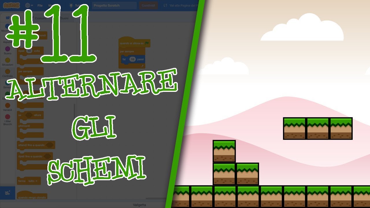 Alternare gli schemi - Facciamo un platform con Scratch #11