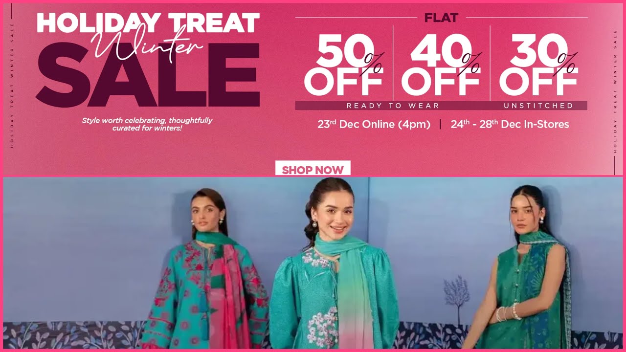 Nishat Winter Sale | Holiday sale | Flat 50% Off on Pret