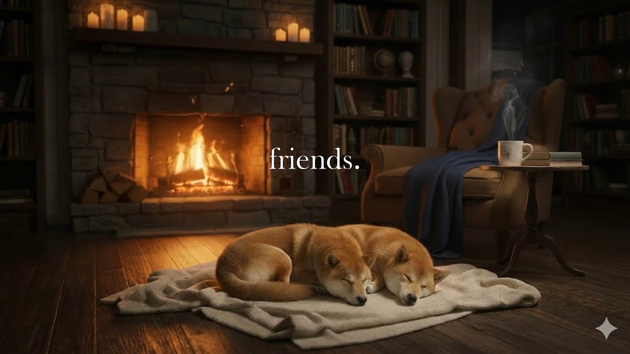 “Faithful Friends” 🐾 Cozy Fireplace Ambience | Companionship