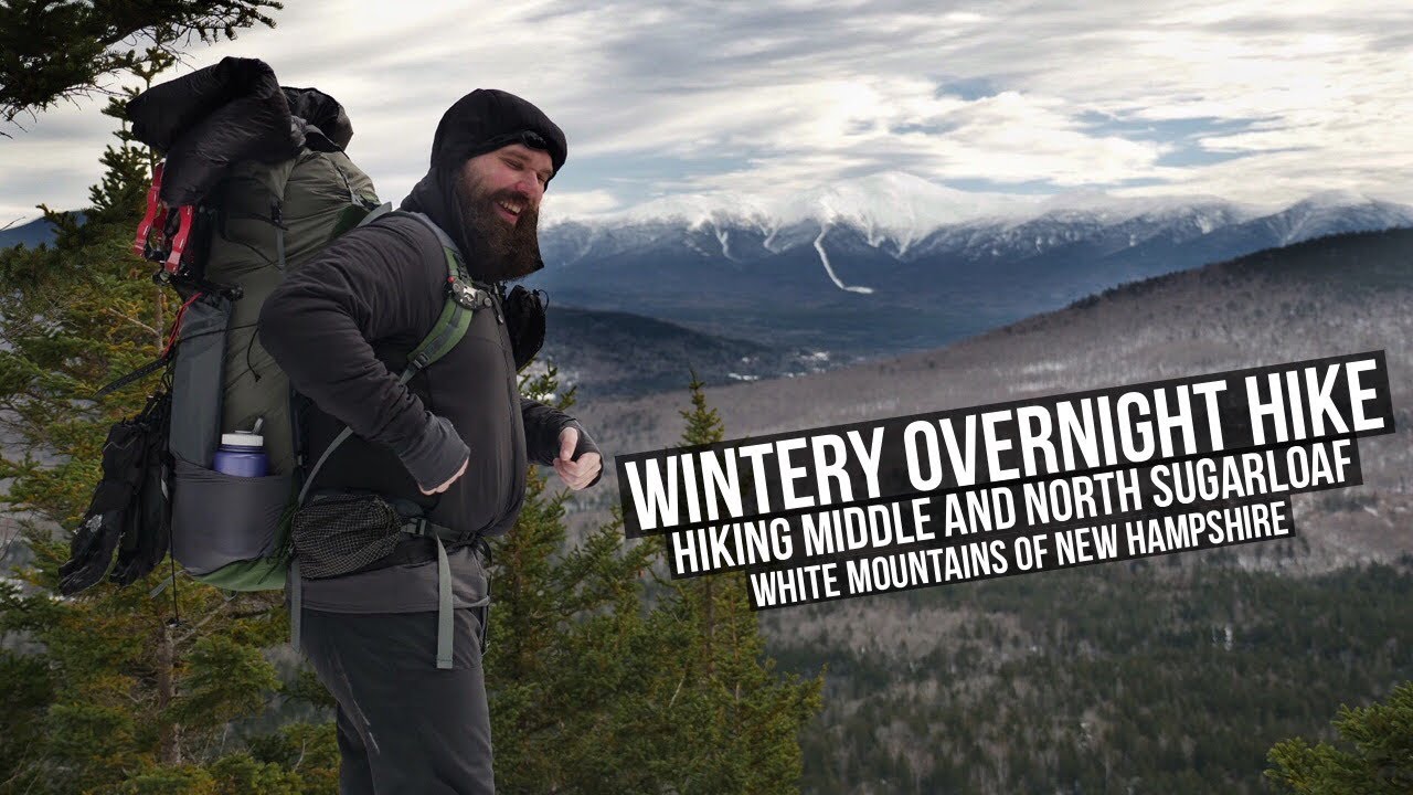 Wintery Overnight Camping | Hiking Middle and North Sugarloaf | Hiking the White Mountains