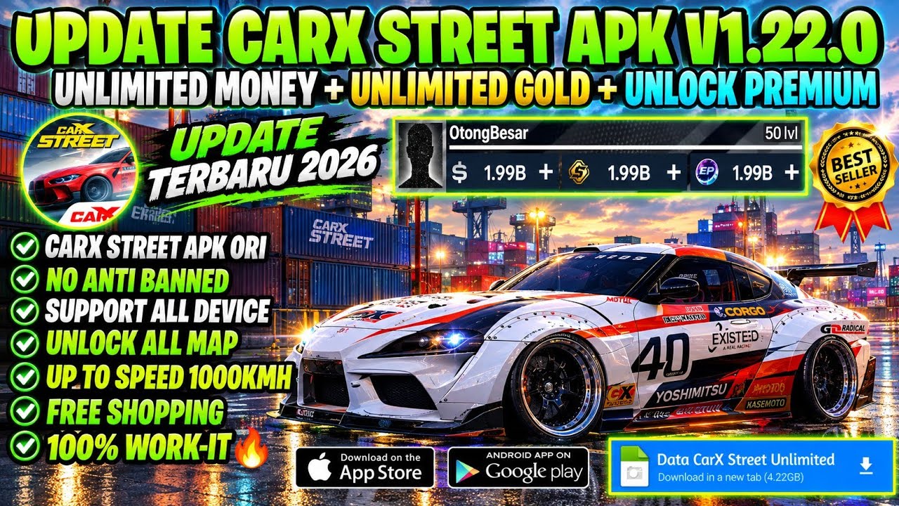 Gameplay! Mod CarX Street 1.22.0 | Download CarX Street Mod Apk Unlimited Money Glitch Android?!!