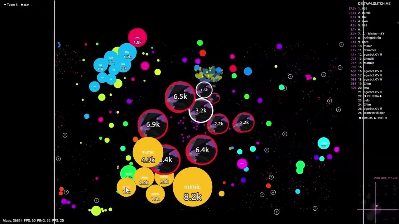 Agar.io | Mikey - Multibox Takeover #19 II Agarbot.OVH