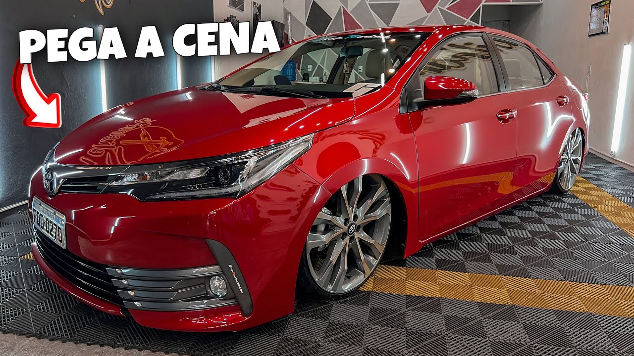 ZEROU O GAME , COROLLA VERMELHO COM SUSPENSÃO A AR E ARO 20