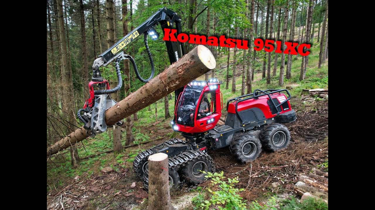 🌲4K| Komatsu 951XC & C164 • NEW machine • HarvesterAction • heavy • Fast working • Logging Video🌲