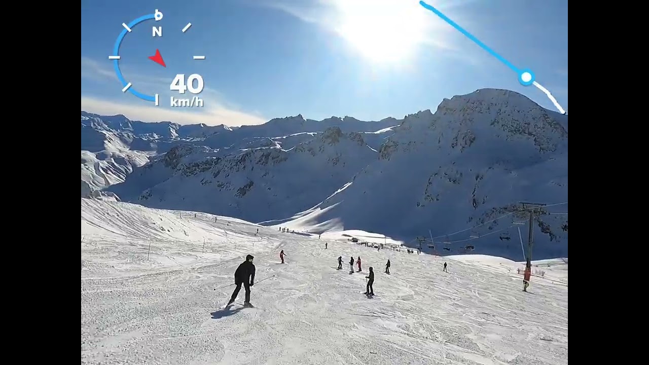 Skiing Down the Blue Signal Run in Tignes | Smooth Alpine Descent #tignes #valdiser