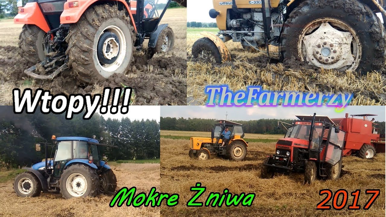 MokreŻniwa!MEGA WTOPY!Wyciaganie Bizona na 3 ciągniki[]2xUrsus NH[]TheFarmerzy[]2017[]