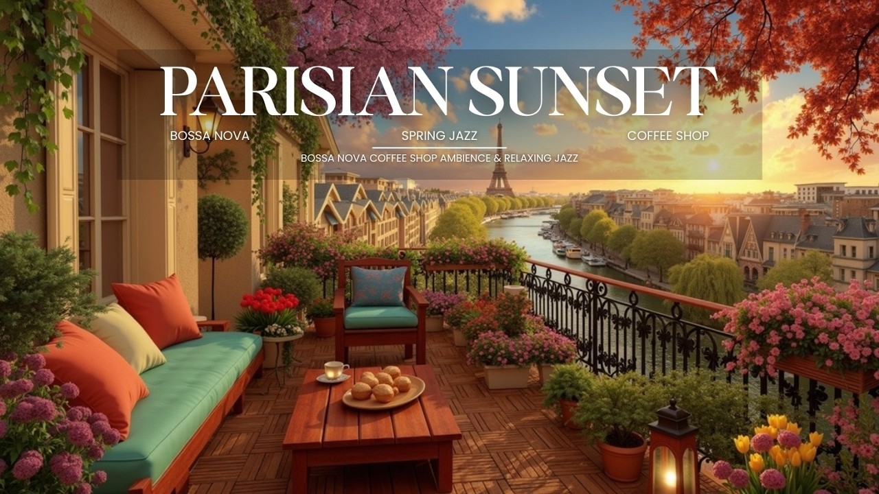 Parisian Sunset Атмосфера кофейни Bossa Nova и расслабляющие джазовые инструменталы