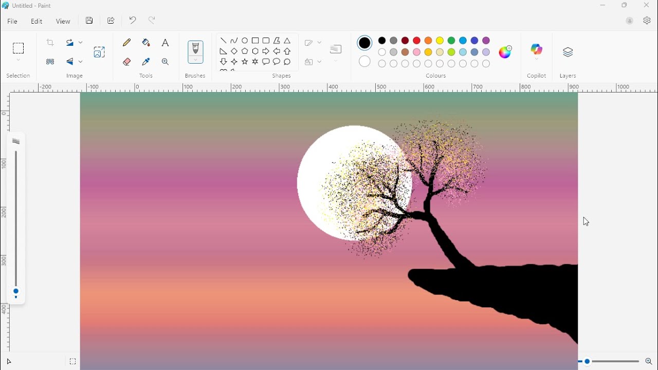MS Paint | How to make moonlight drawing in mspaint | by dev sir