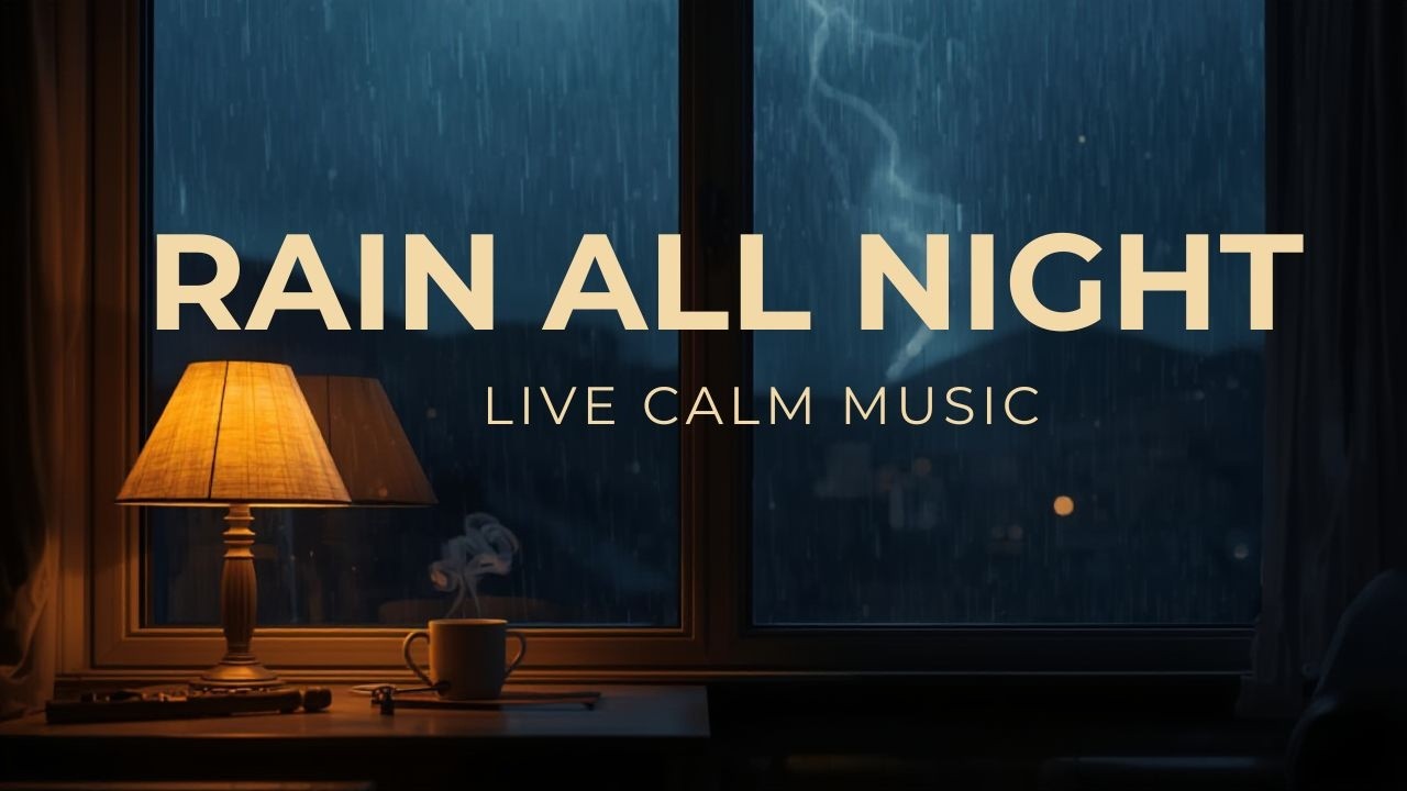 Peaceful Rain Night 🌧️ Soft Flute, Piano & Ambient Calm Music (LIVE)