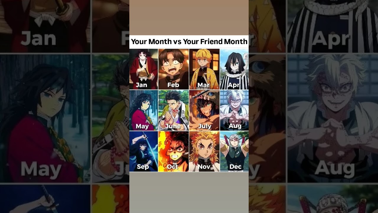 POV: Your Month vs Your Friend Month Let's see who will win?😈👁️Demon slayer!!😎🔥