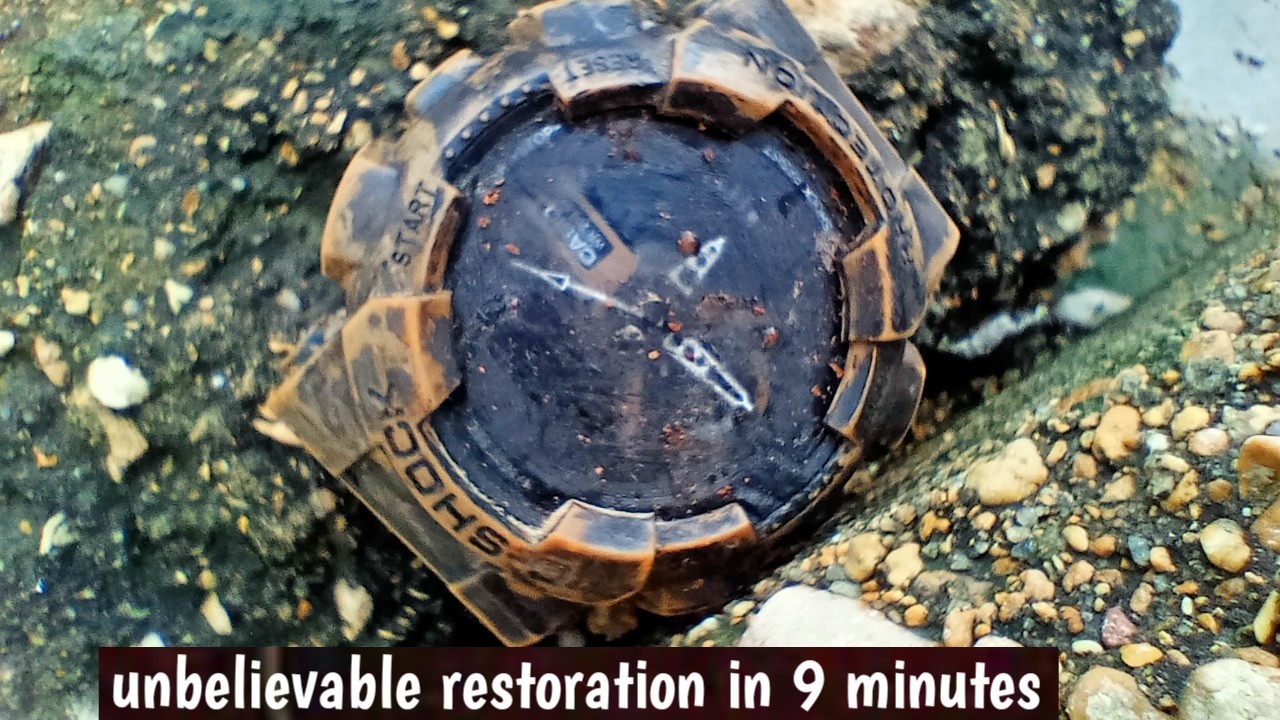 full restoration of a 10 years old  g shock watch in 9 minutes||asmr g shock watch restoration