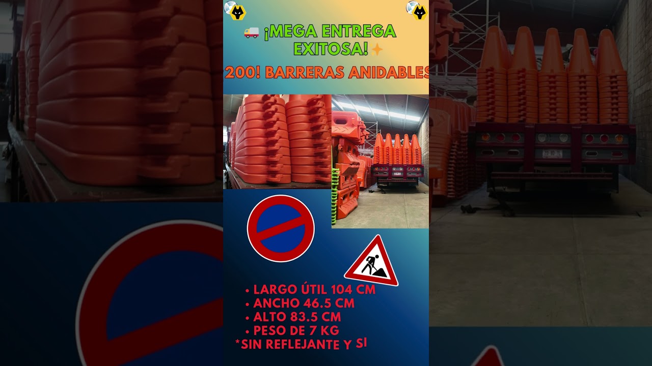 🚧 Entrega de 200 Barreras Anidables para Obra | Envío Rápido CEJI Comercializadora