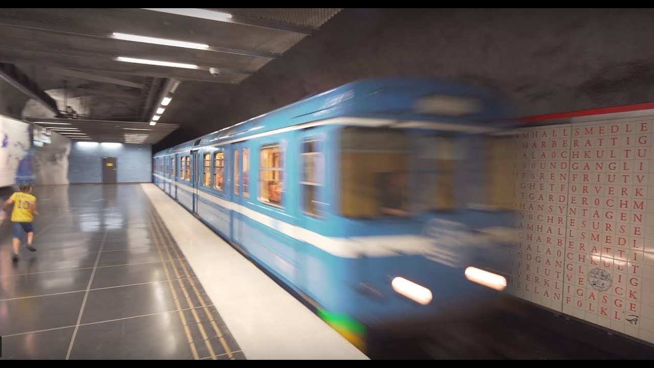 Sweden, Stockholm, 2X subway ride from Universitetet to Fridhemsplan