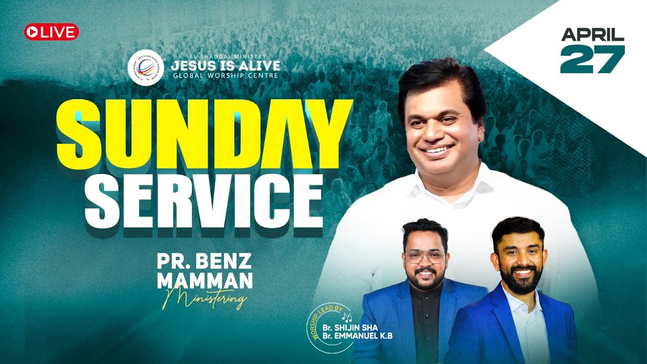 27-04-2025 | LIVE© | Online Sunday Service | Pastor Benz Mammen | Jesus Is Alive Kottarakkara