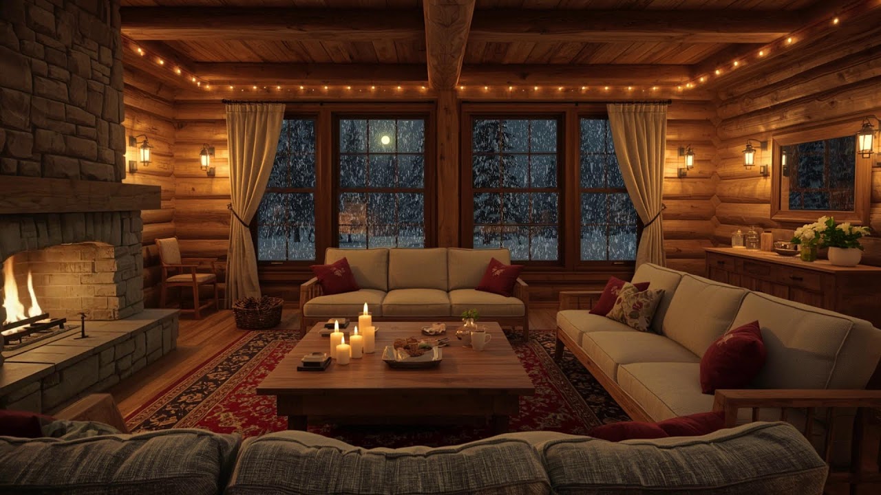 Gentle Winter Jazz by Fireplace ❄️ Relaxing Sounds for Productive Study & Focus