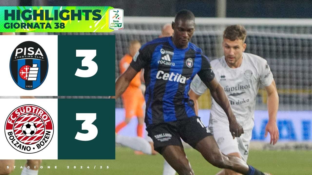 Pisa-Sudtirol 3-3 | Pari pirotecnico nel giorno della Festa Promozione | HIGHLIGHTS Serie BKT