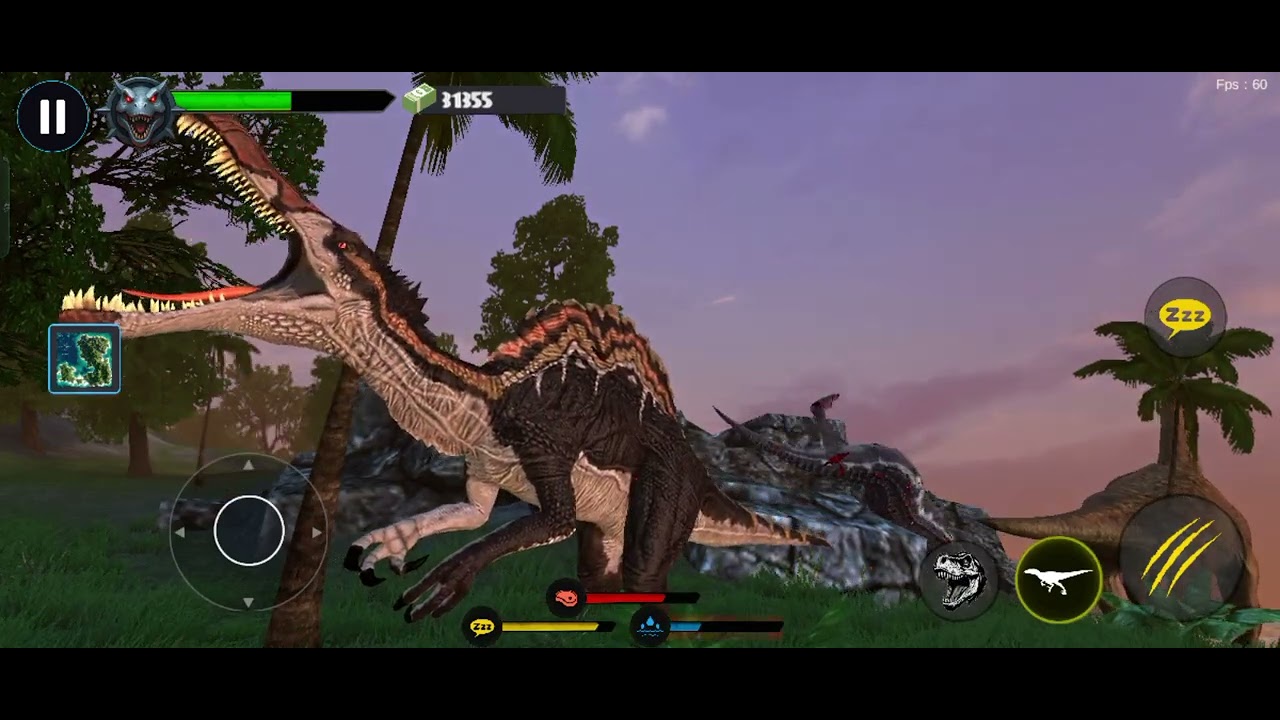 I fought using the carnotaurus and Spinosaurus skins to fight t-rex, Spinosaurus and baryonyx
