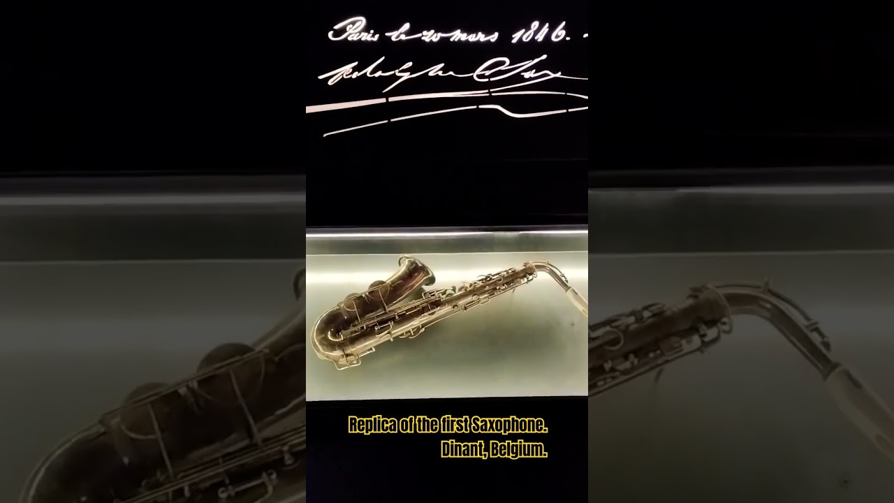 Replica of the first Saxophone. Dinant, Belgium