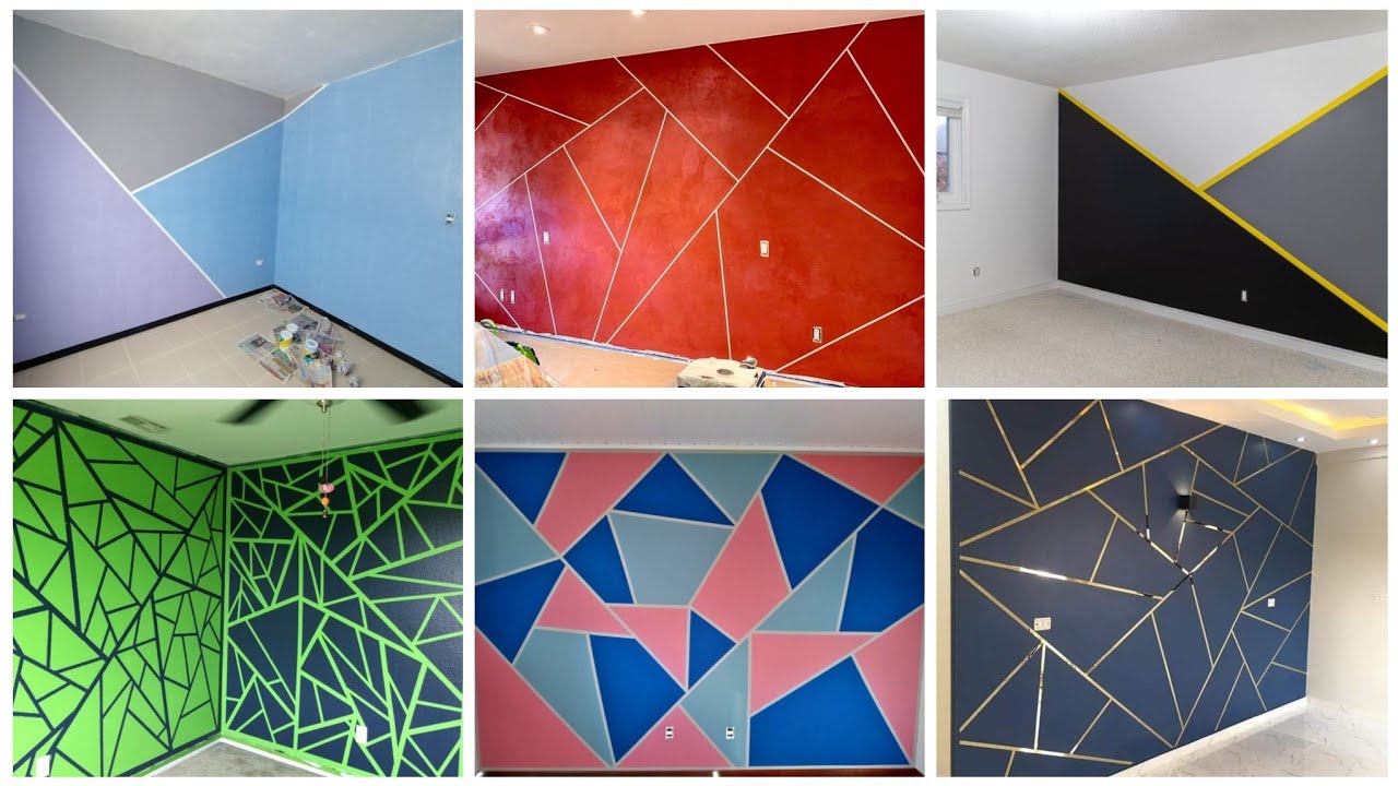 Geometric Wall Painting Design ideas 2024 || Geometric Design || Wall Painting Design Ideas