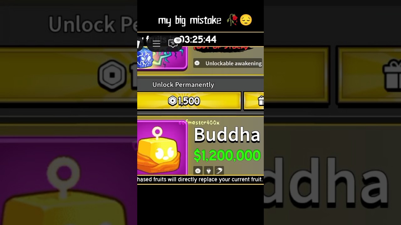 I Made a Big Mistake Buying Buddha Fruit&hellip; 😢 | Roblox Blox Fruits