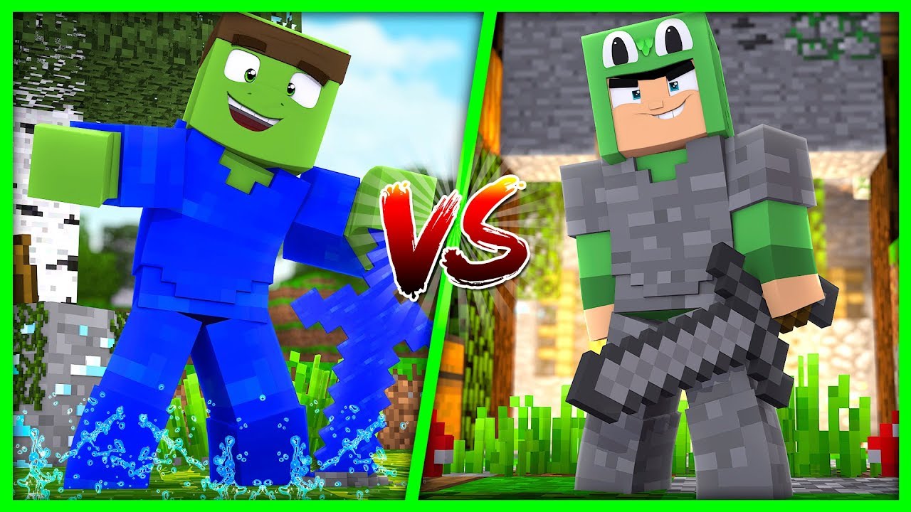 Minecraft - WATER VS STONE ARMOUR CHALLENGE!