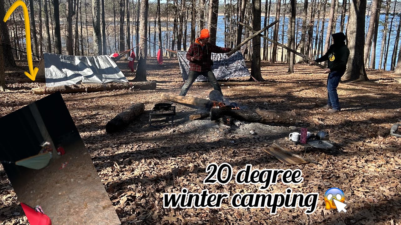 3 Day WINTER hammock camping.