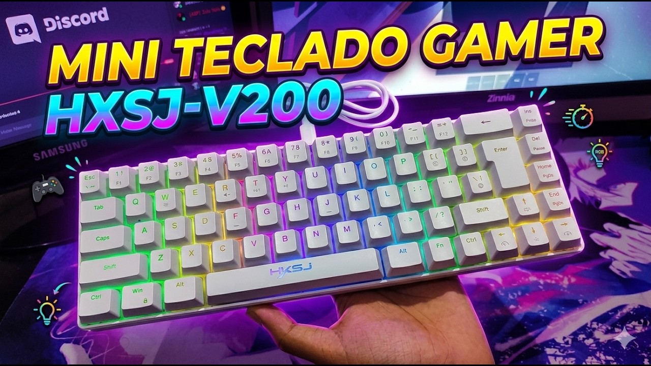 Mini Teclado Gamer HXSJ-V200 RGB