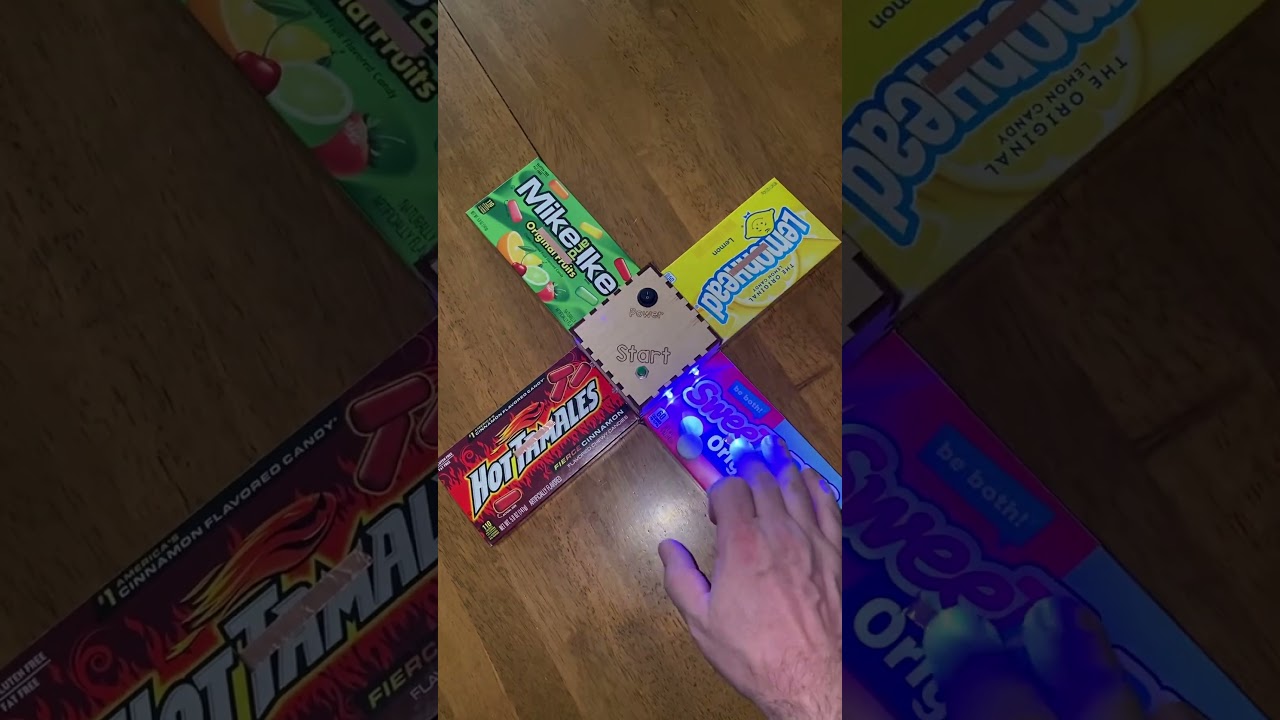 Candy box &ldquo;Simon&rdquo; memory game made for Wonka Way Late Play Date at Nashville ASC.