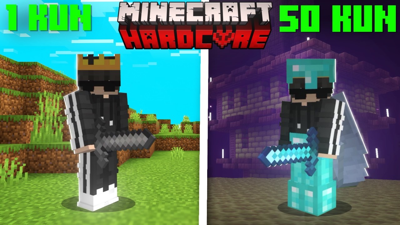 Minecraft Hardcorda 100 KUN Survival qildim 🤯 | Minecraft ozbek tilida 1 - qism