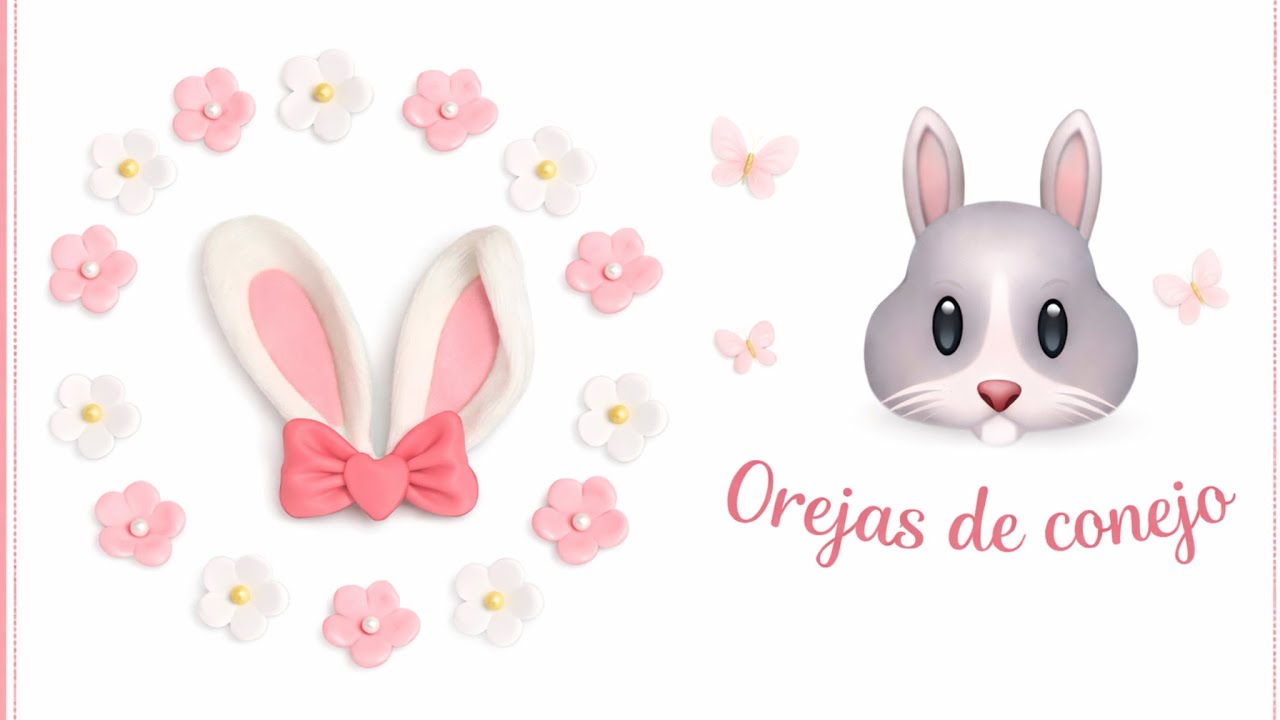 Como Hacer Orejas De Conejos En Pasta De Goma Para Decorar🐰.