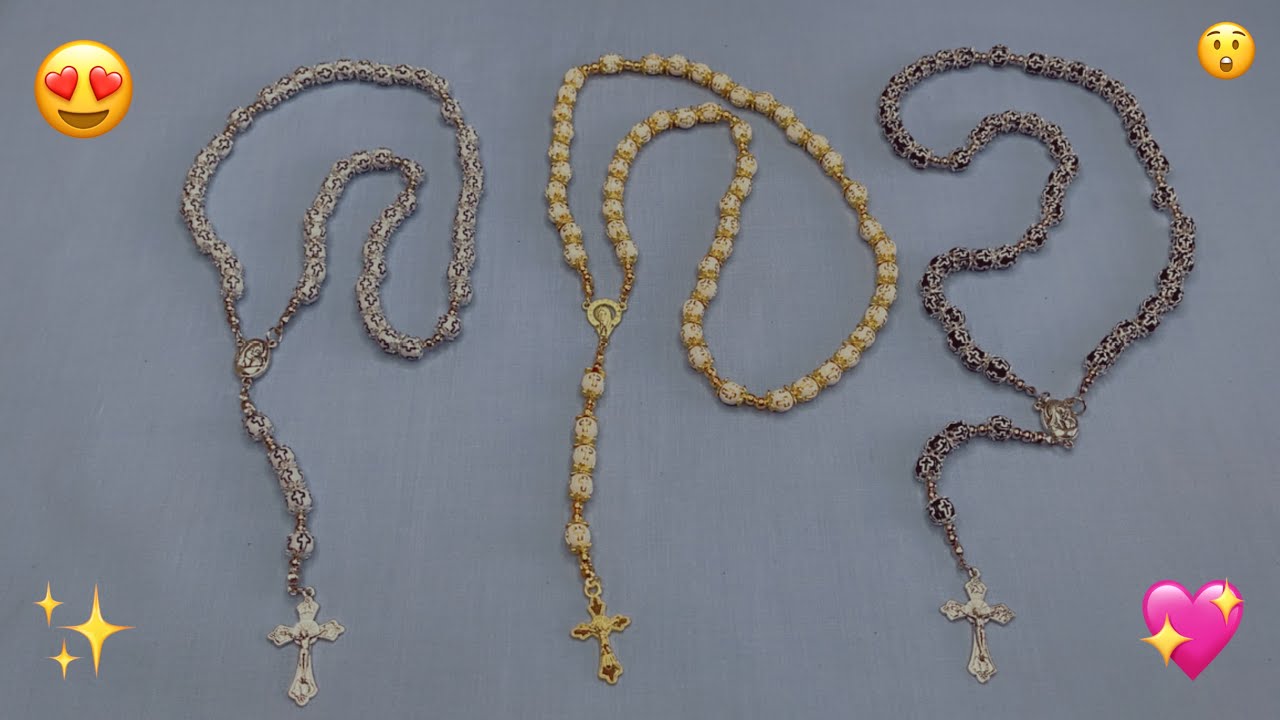 طريقة عمل المسبحة الوردية / how to make traditional rosary