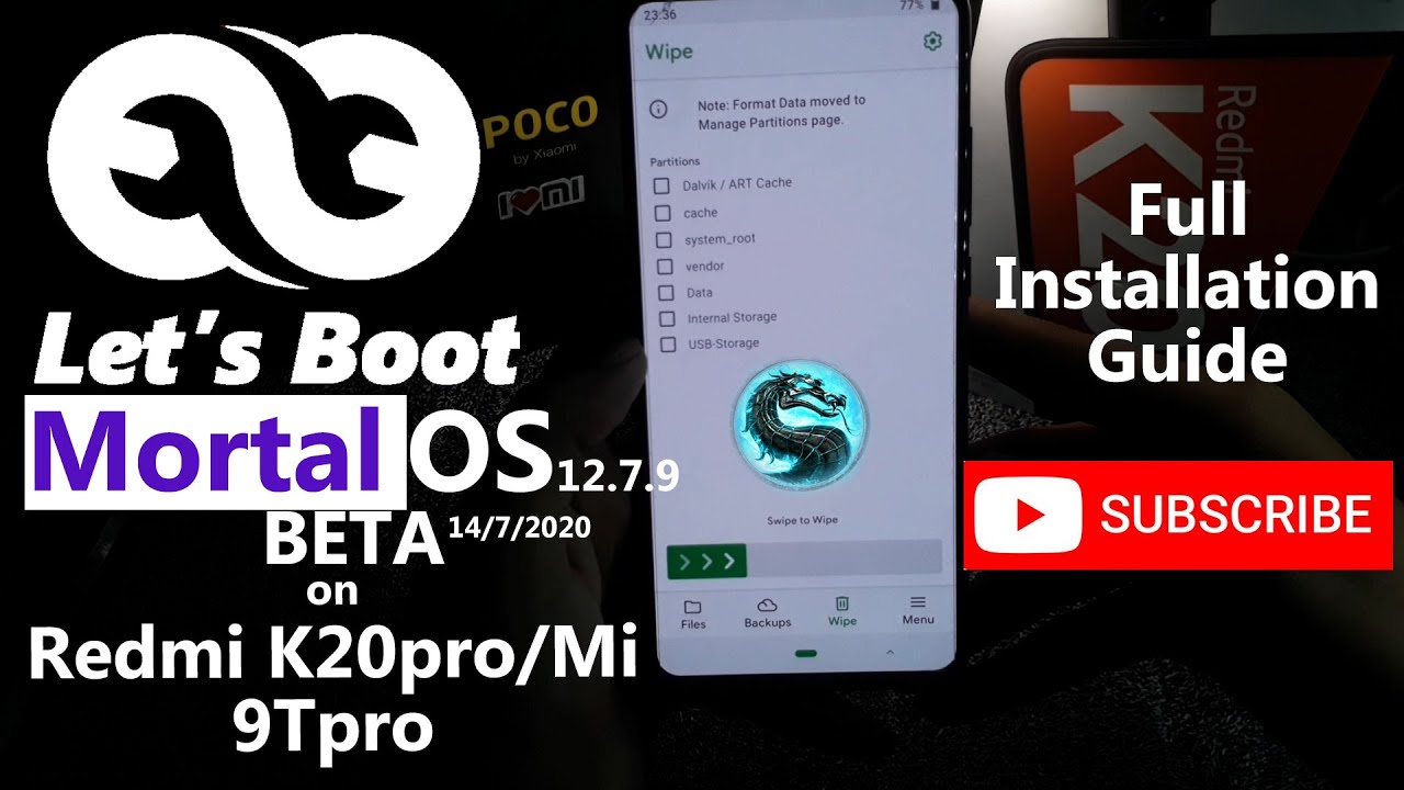 Install MortalOS R12.7.9beta[14/7/20] on Redmi K20 pro || Fill Installation Guide