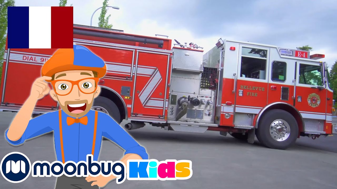 La chanson du camion de pompiers!! | BLIPPI en Fran&ccedil;ais | Vid&eacute;os Pour Enfants | Moonbug en Fran&ccedil;ais