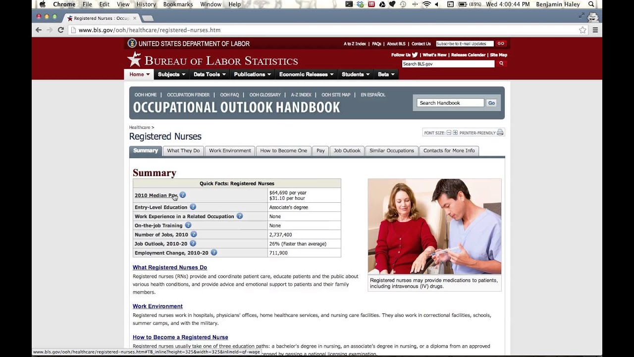 Using the Bureau of Labor Statistics k12 site