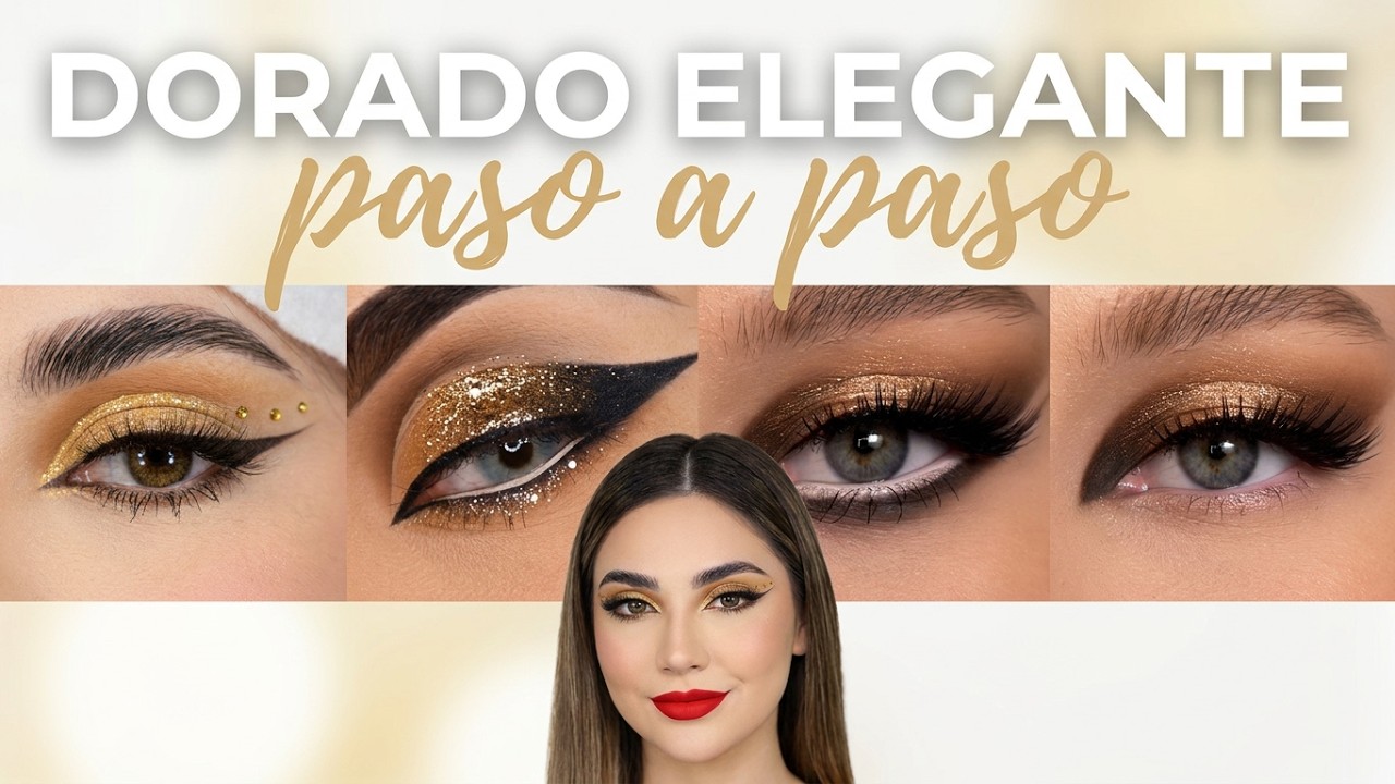 Como Hacer un Maquillaje  Dorado Hermoso 