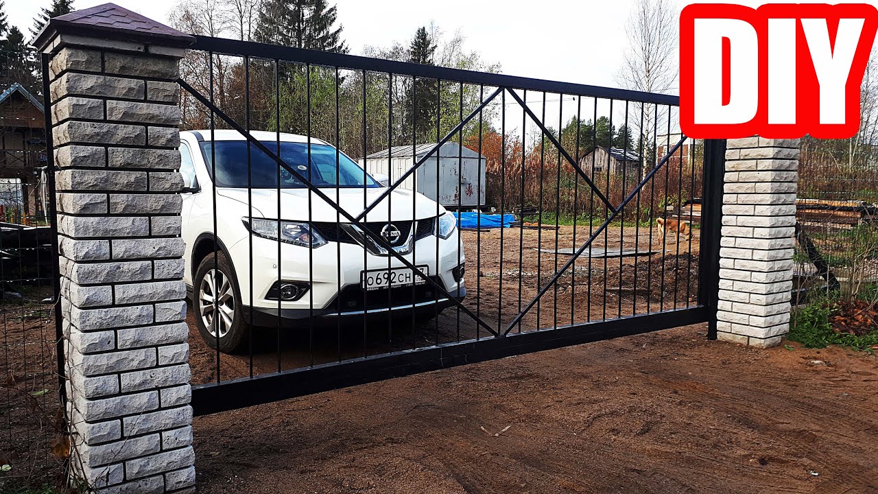 How to Make a Sliding Gate. Making of Sliding Gates from a Profile Pipe. DIY