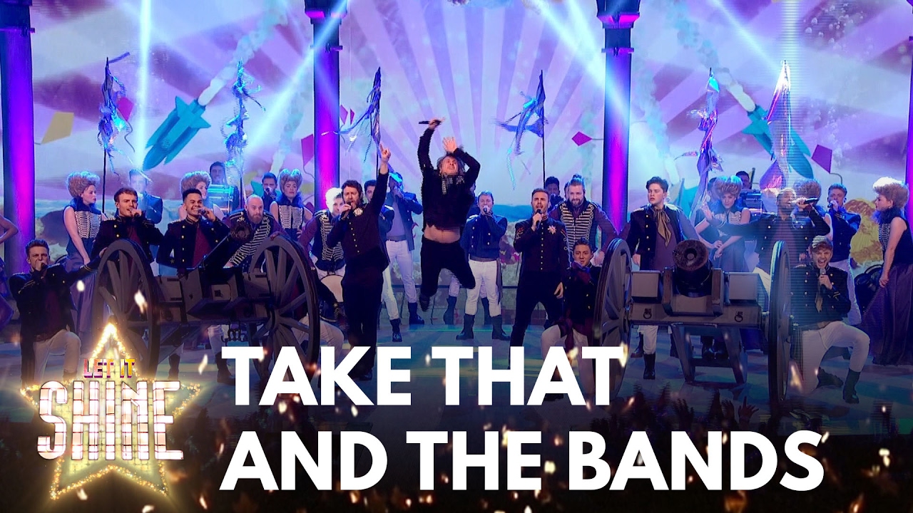 The final four bands perform a medley of songs with Take That - Let It Shine - BBC