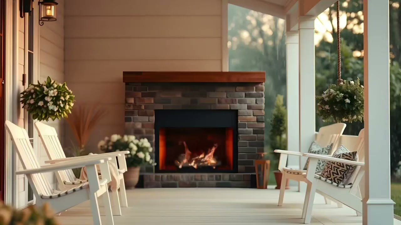 Evening on the Porch: Crackling Fire & Gentle Stillness🍂